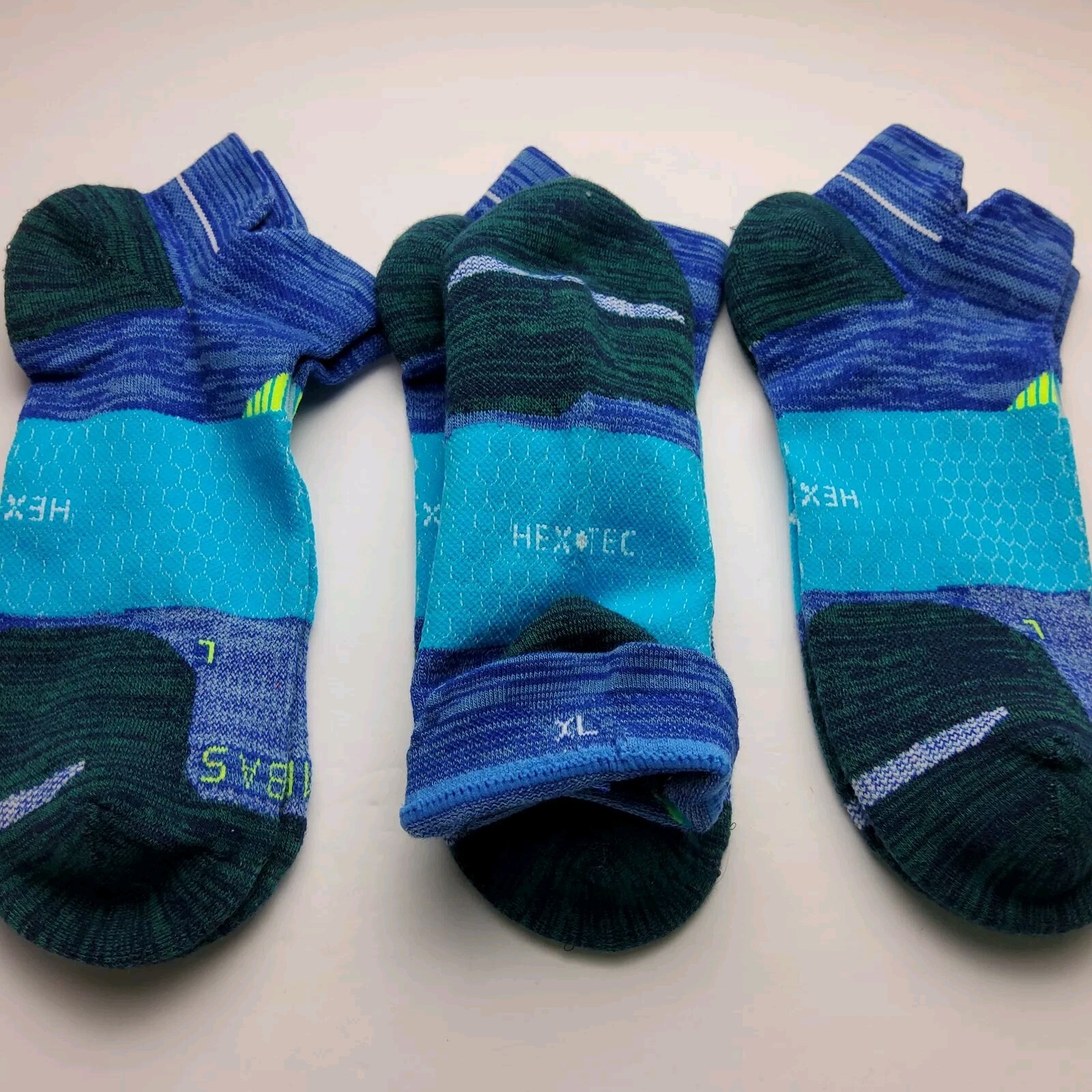 Bombas Hex-Tec Athletic Ankle Socks Lot Of 3 Size XL