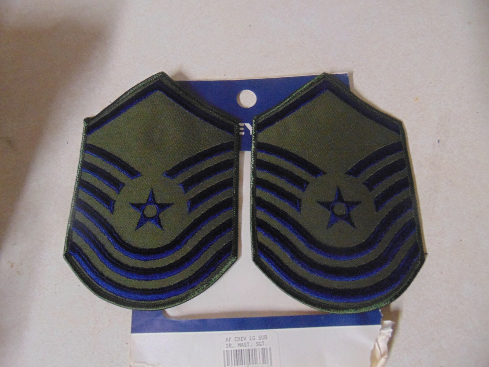 MILITARY PATCH US AIR FORCE CHEVRONS RANK SET OF 2 SENIOR MASTER SERGEANT LARGE