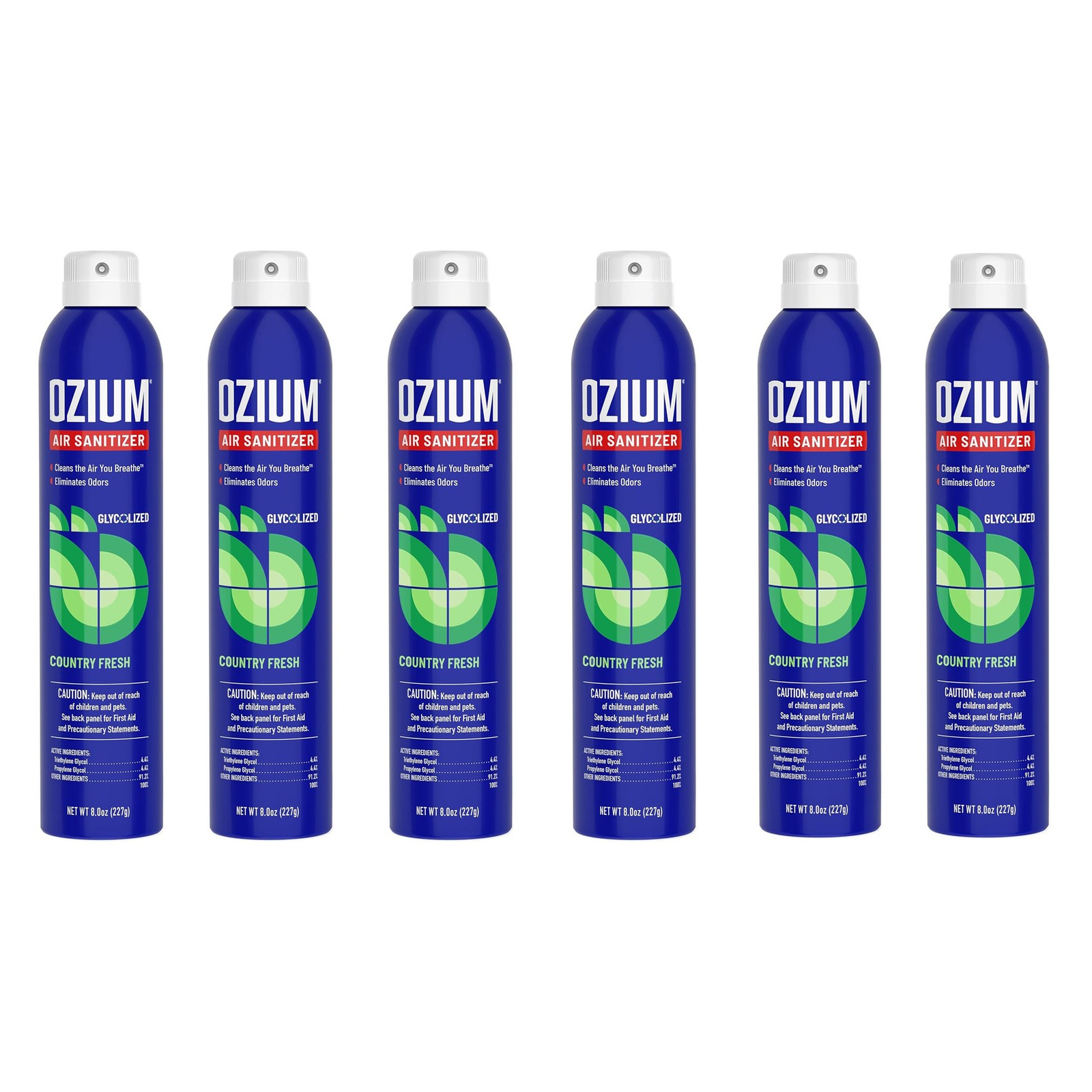 Ozium 8 Oz. Air Sanitizer & Odor Eliminator Homes, Cars, Country Fresh, 6 Packs