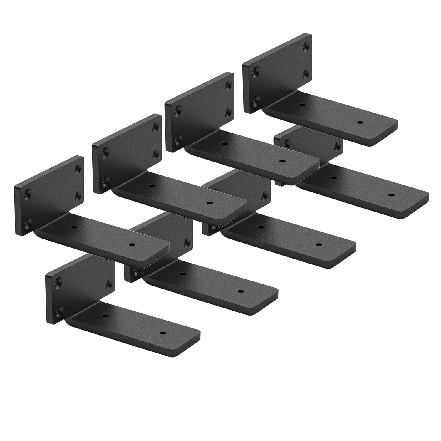 8 Pack Shelf Brackets 4 Inch Floating Shelf Bracket 1/5 Inch Thick Heavy Duty Hi