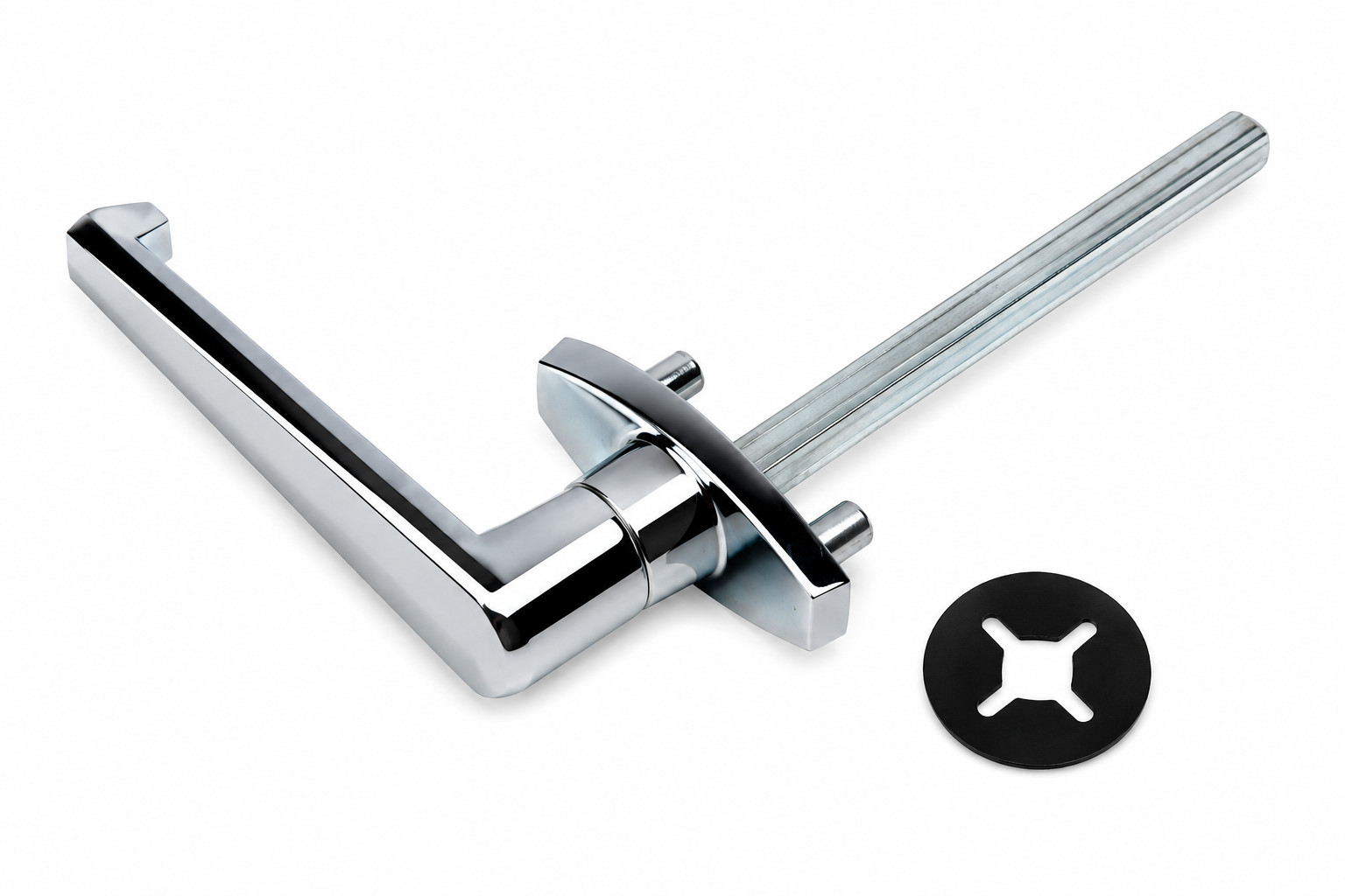 Garage Door Dummy L Handle Zinc Plated 1/2″ Long Blind Mount with Shaft Clip