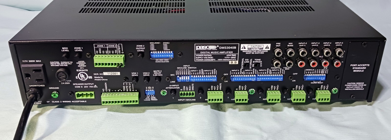 PASO DMS High Performance Digital Music Amplifier Model DMS3040B