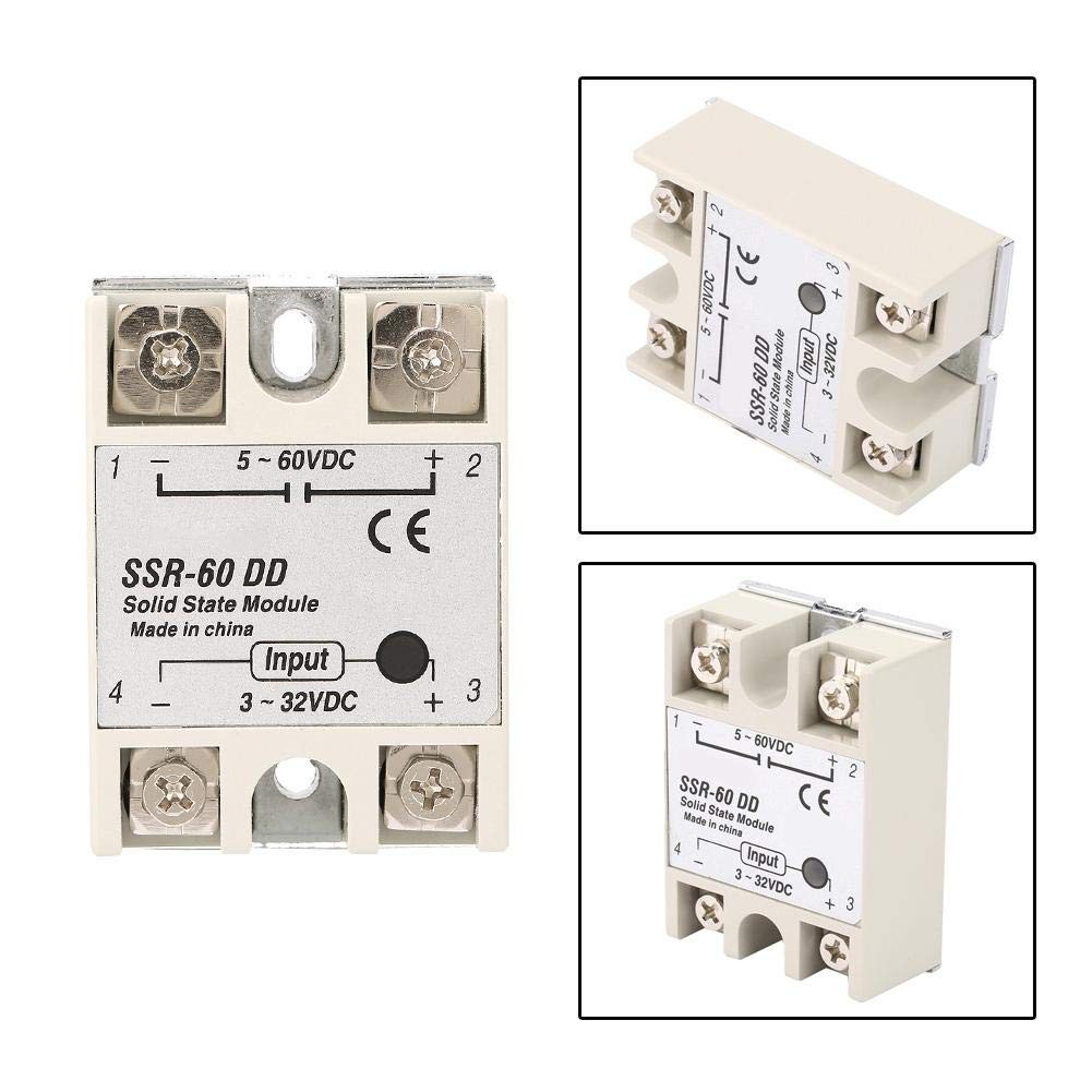 Solid State Relay, DcDc Solid State Relay SSR60Dd 60A 3-32V DC to 5-110V DC SSR