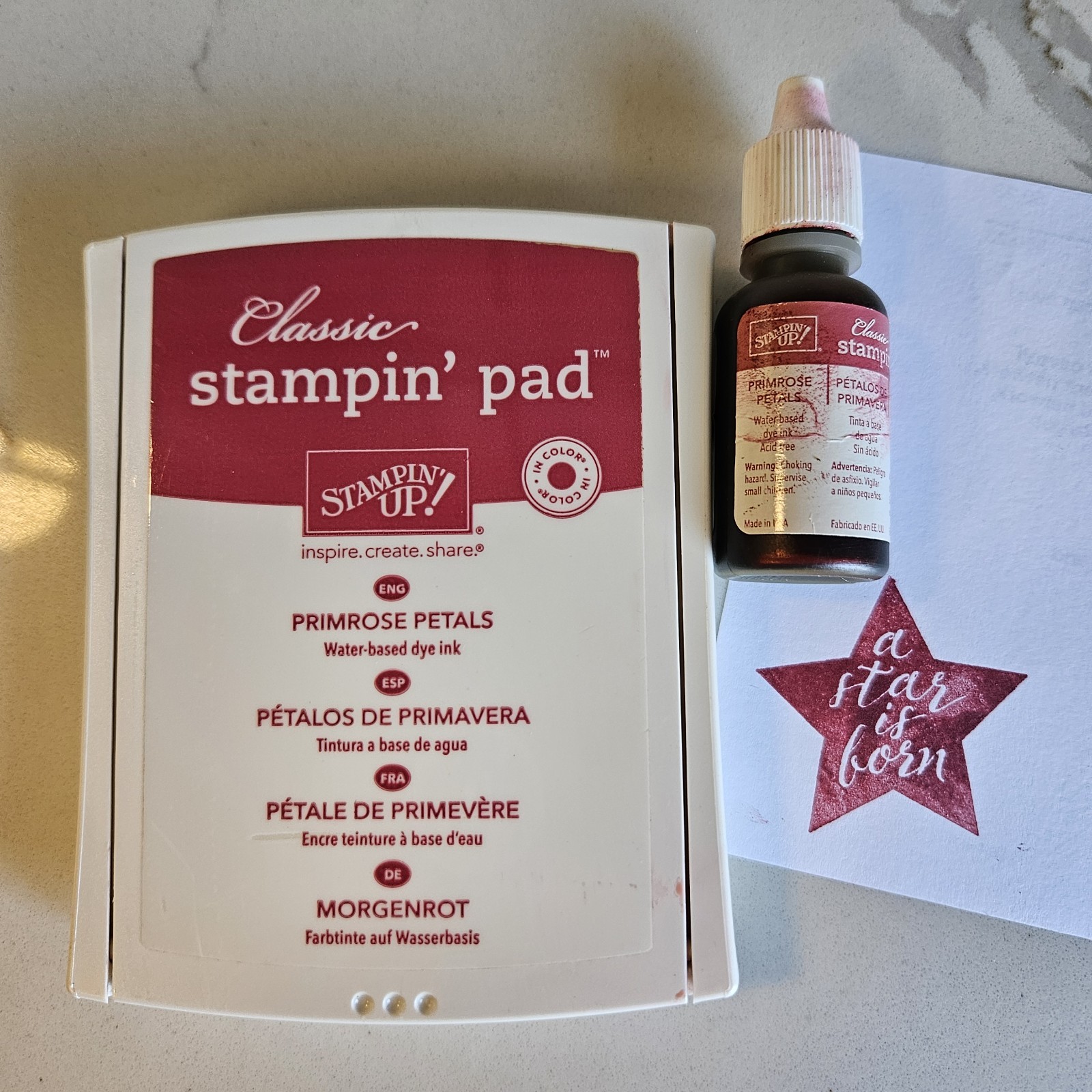 Stampin' Up! Retired Primrose Petals Classic Ink Pad And Reinker Ink Refill