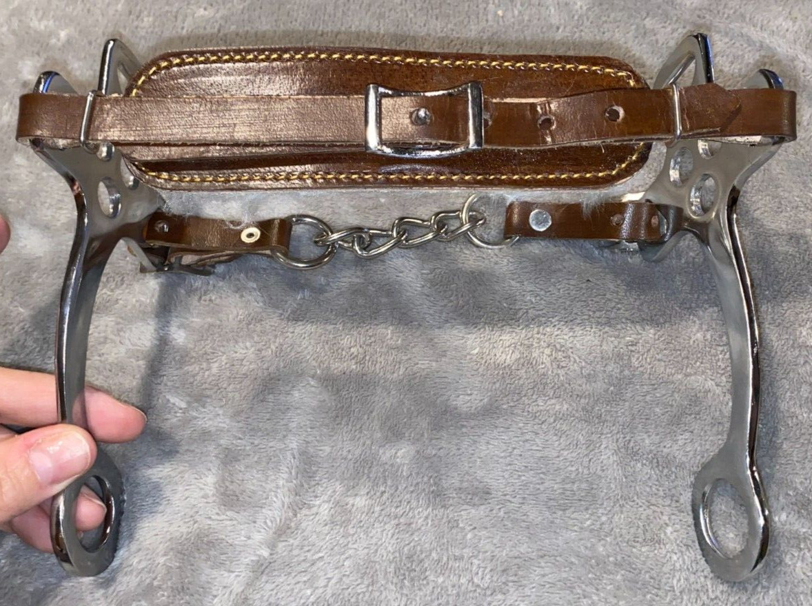 NEW ENGLISH OR WESTERN LEATHER HACKAMORE W FLEECE NOSE NOSEBAND BITLESS
