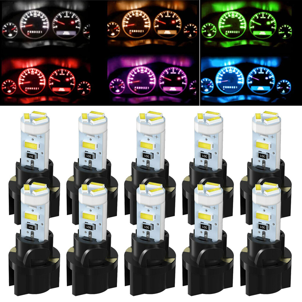 10X 74 T5 2721 LED Bulb Dash Lights w/ PC74 Socket Instrument Panel Gauge Light