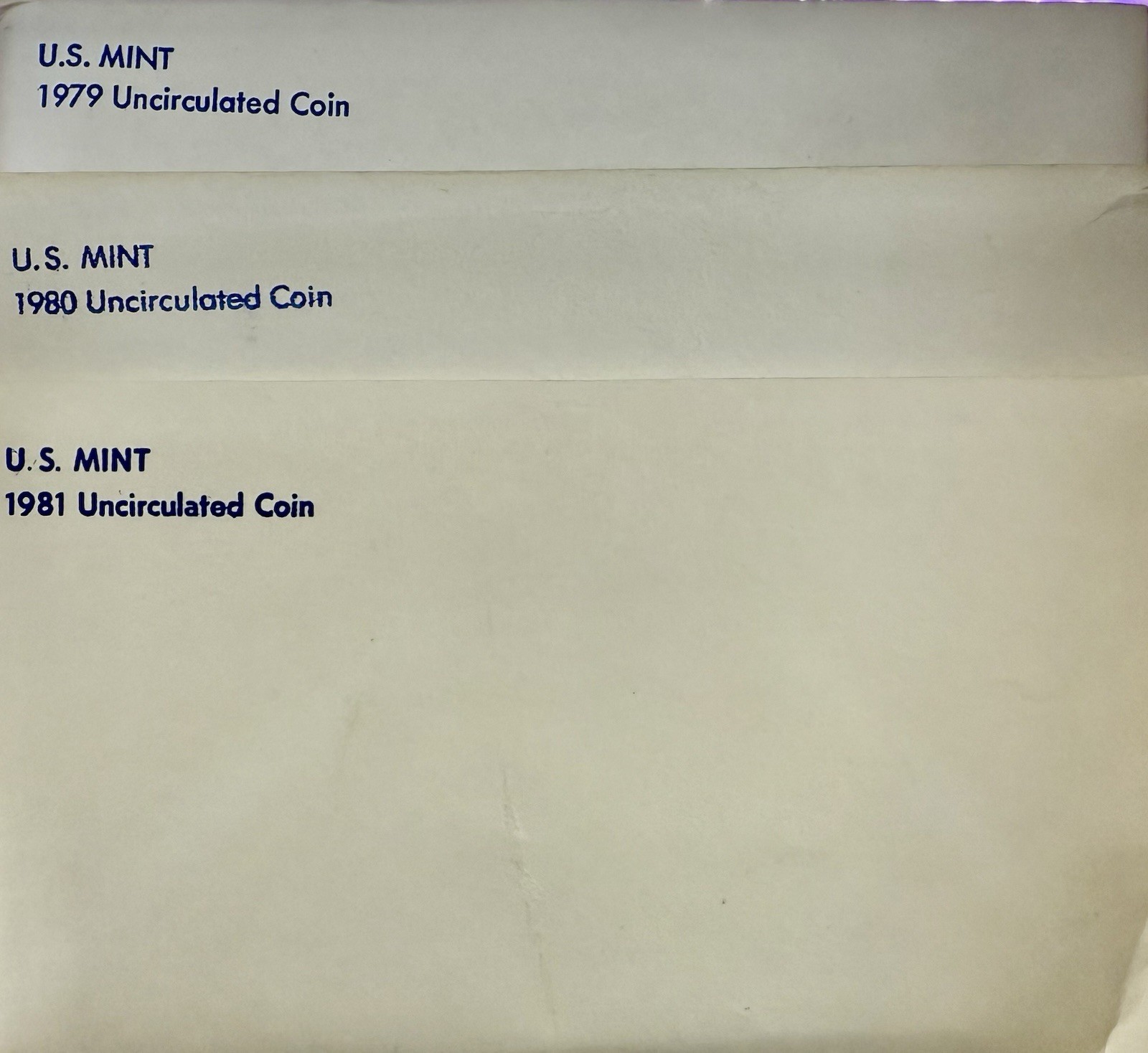 US Mint Sets 1979 1980 1981 Lot Of 3 Sets 36 Coin Estate Sale Lot Uncirculated