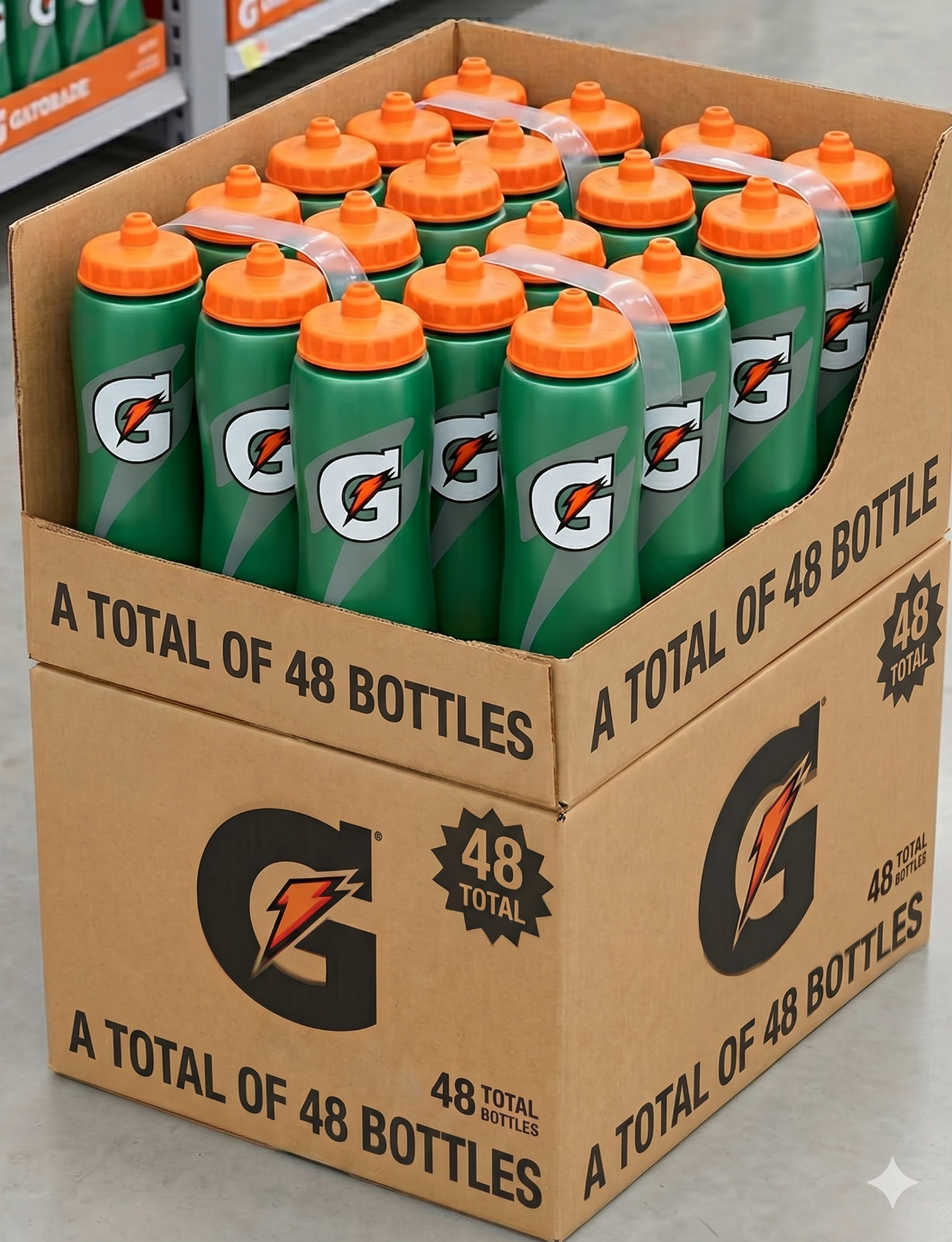 Gatorade Squeeze 32oz Plastic Water Bottle LOT of 48 FSH. Cost Avg. $4.33/bottle