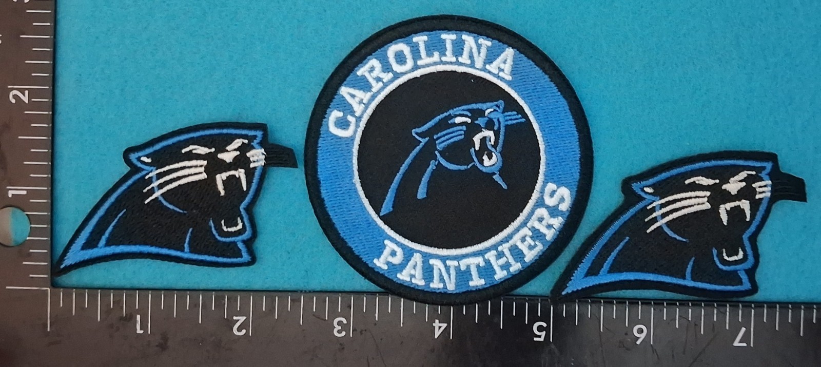 3 Qty CAROLINA PANTHERS IRON ON PATCH