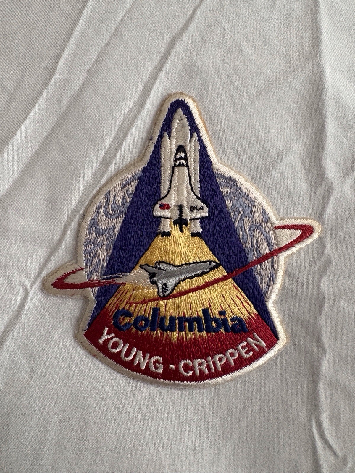 1981 Vintage NASA Space Shuttle COLUMBIA STS-1 Mission Patch Young Crippen Space