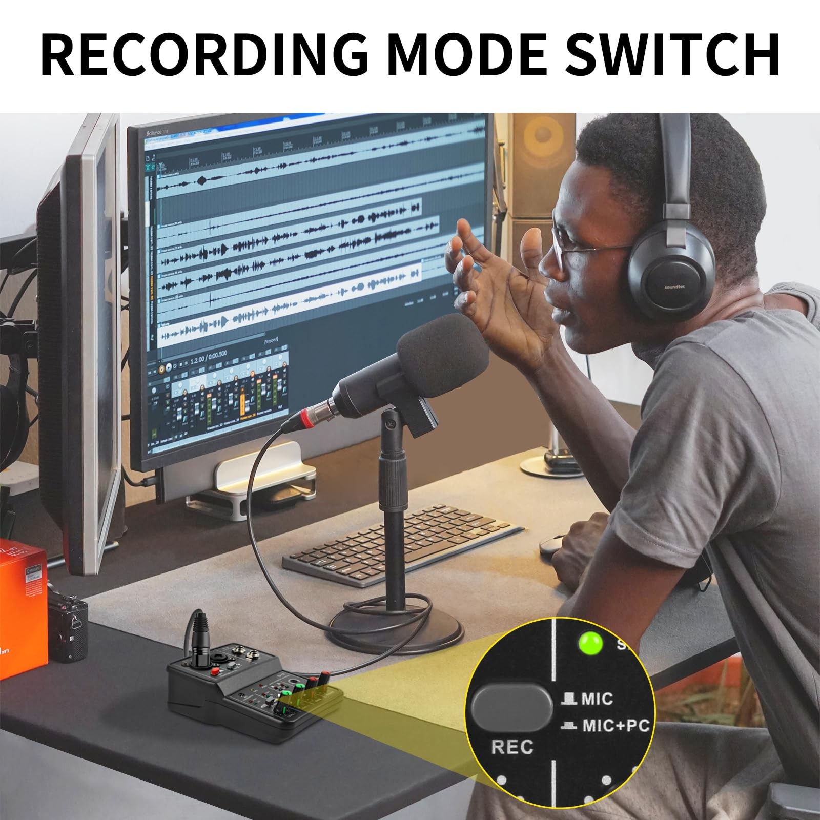 USB Audio Interface for PC,Interface for Recording Music Computer Recording A...