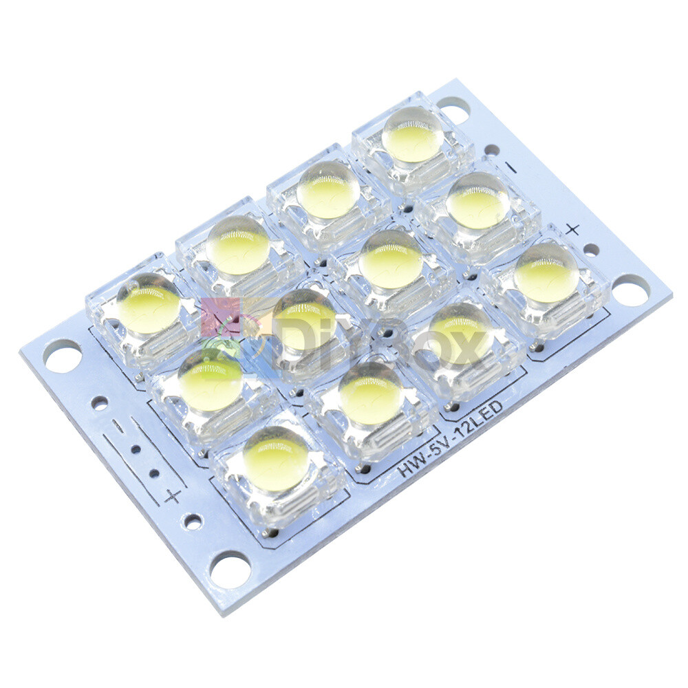 DC 3V-5V 5mm 12-LED Super Bright White Piranha LED board Night LED Lights Lamp