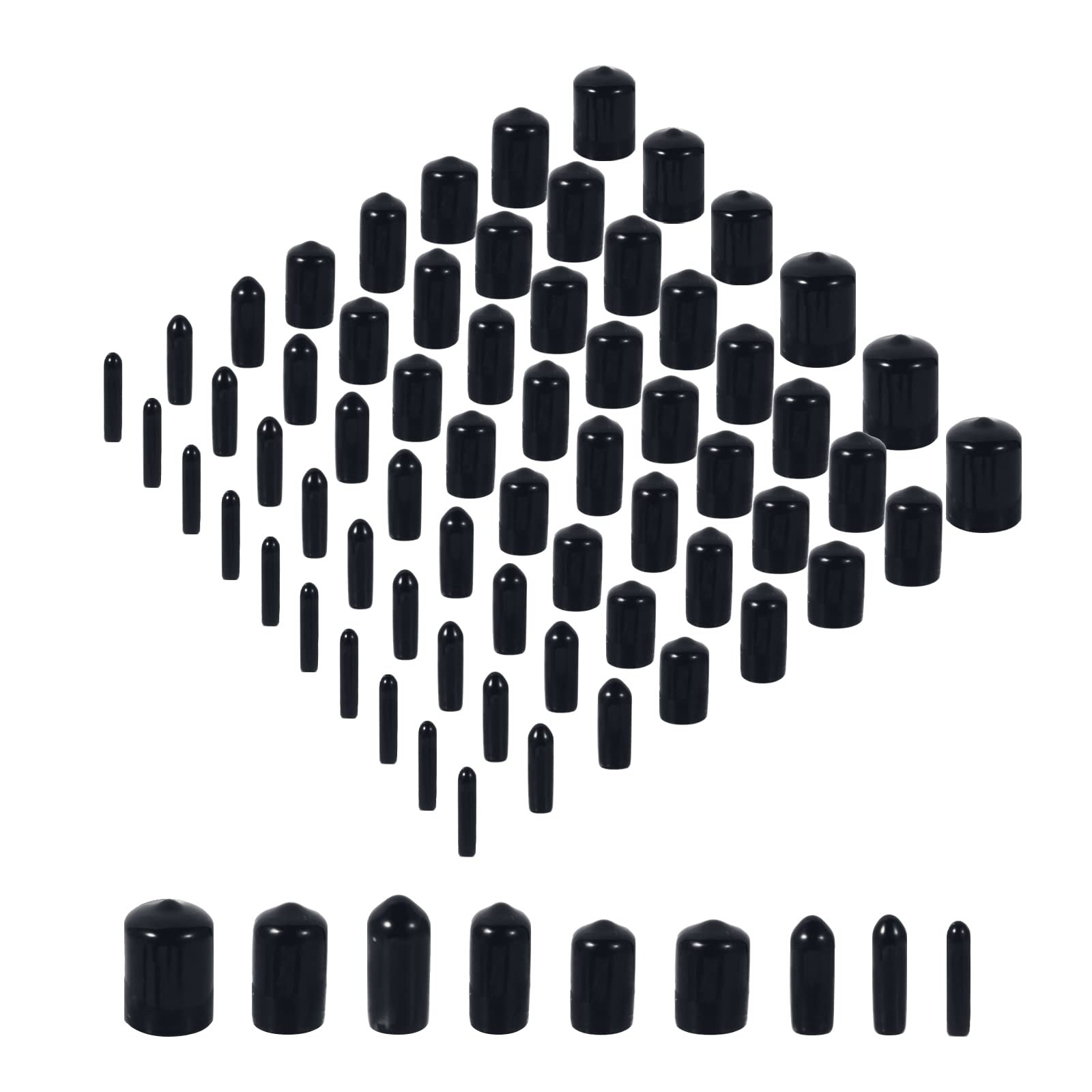 Aleric 163pcs Rubber End Caps,Round Bolt Covers Caps,Vinyl Cap Screw...