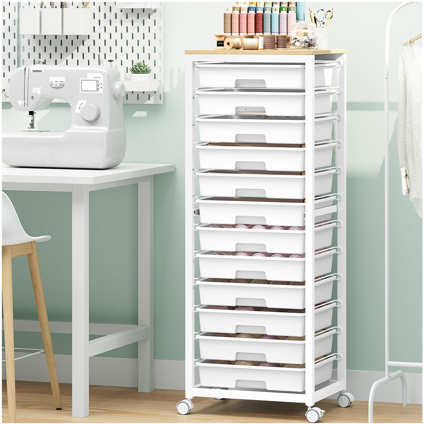 Rolling Cart with Drawers,12 Drawer Rolling Cart,Rolling Storage Cart with Drawe