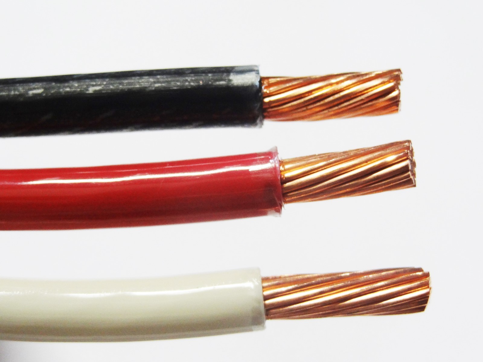 25' EA THHN 6 AWG GAUGE BLACK WHITE RED STRANDED COPPER  BUILDING WIRE