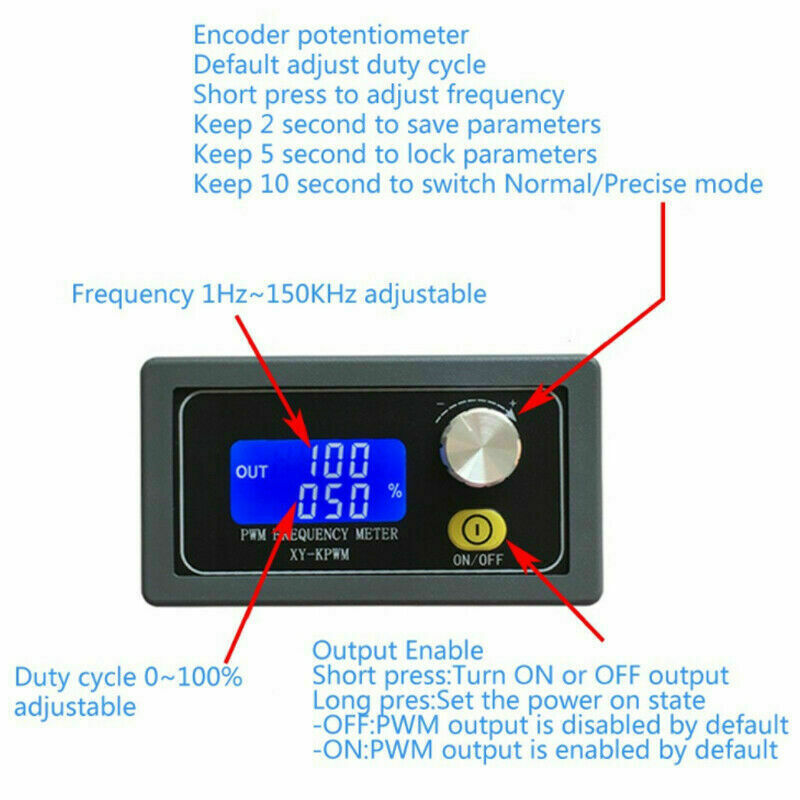 Signal Generator Module Adjustable PWM Pulse Frequency Duty Cycle Square Wave GL
