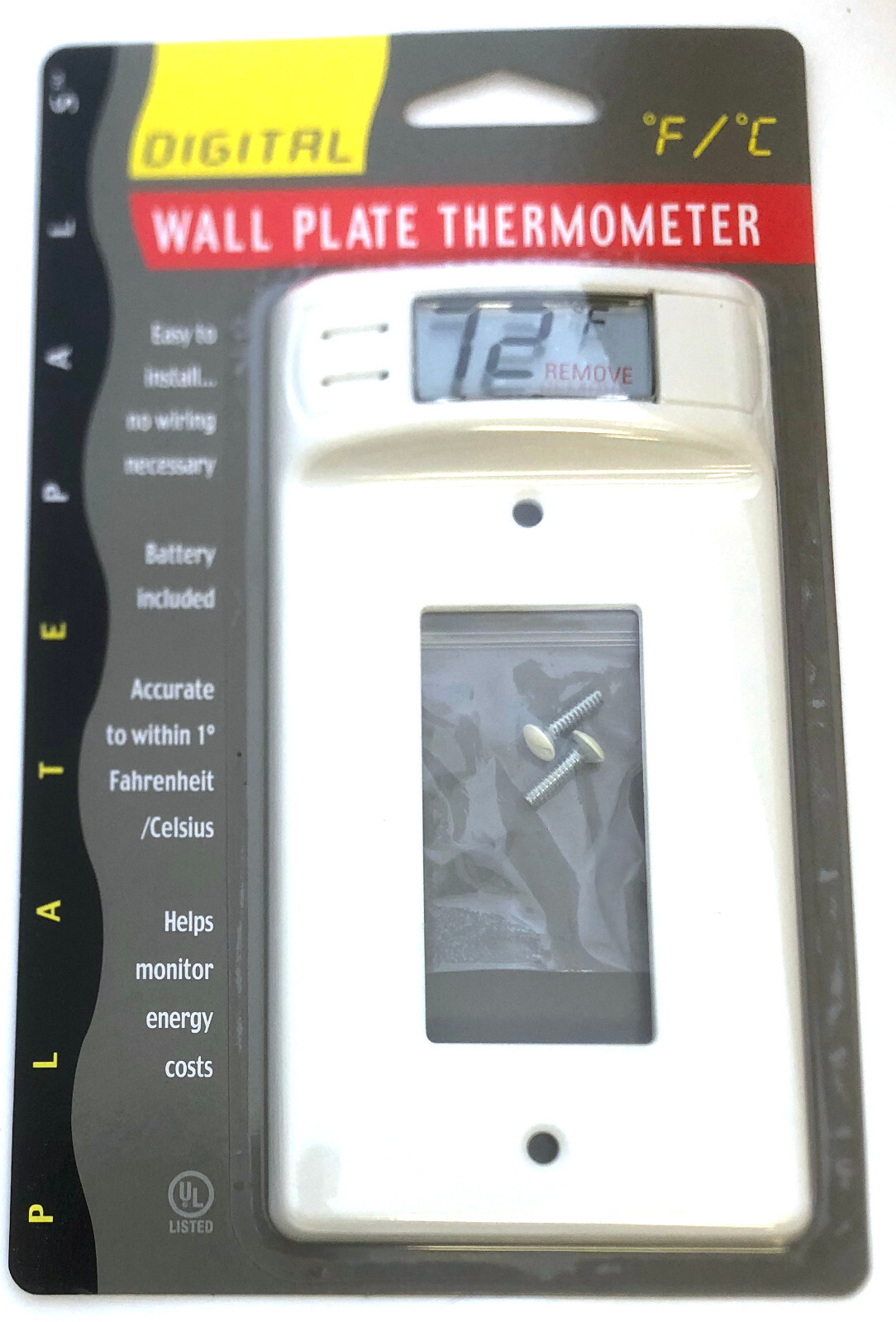 Digital Wall Plate Thermometer Switch Cover Plate Pals Decora Single & Double