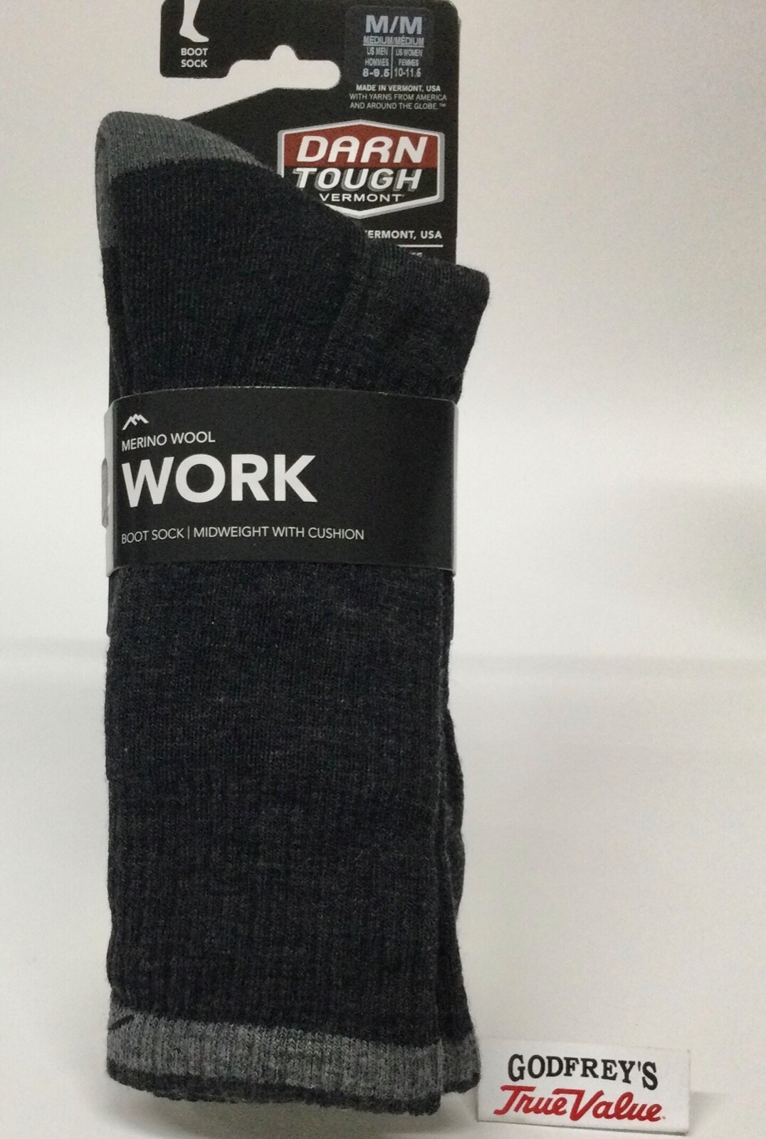 Darn Tough 2001 GRAVEL Merino Wool Mens WORK Boot Hiker socks M L XL JOHN HENRY