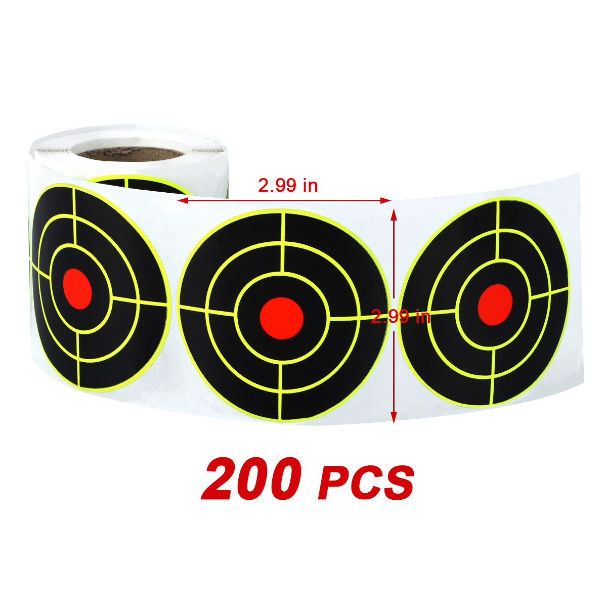 200Pcs 3" Self Adhesive Targets Reactive Splatter Shooting Paper Target Stickers