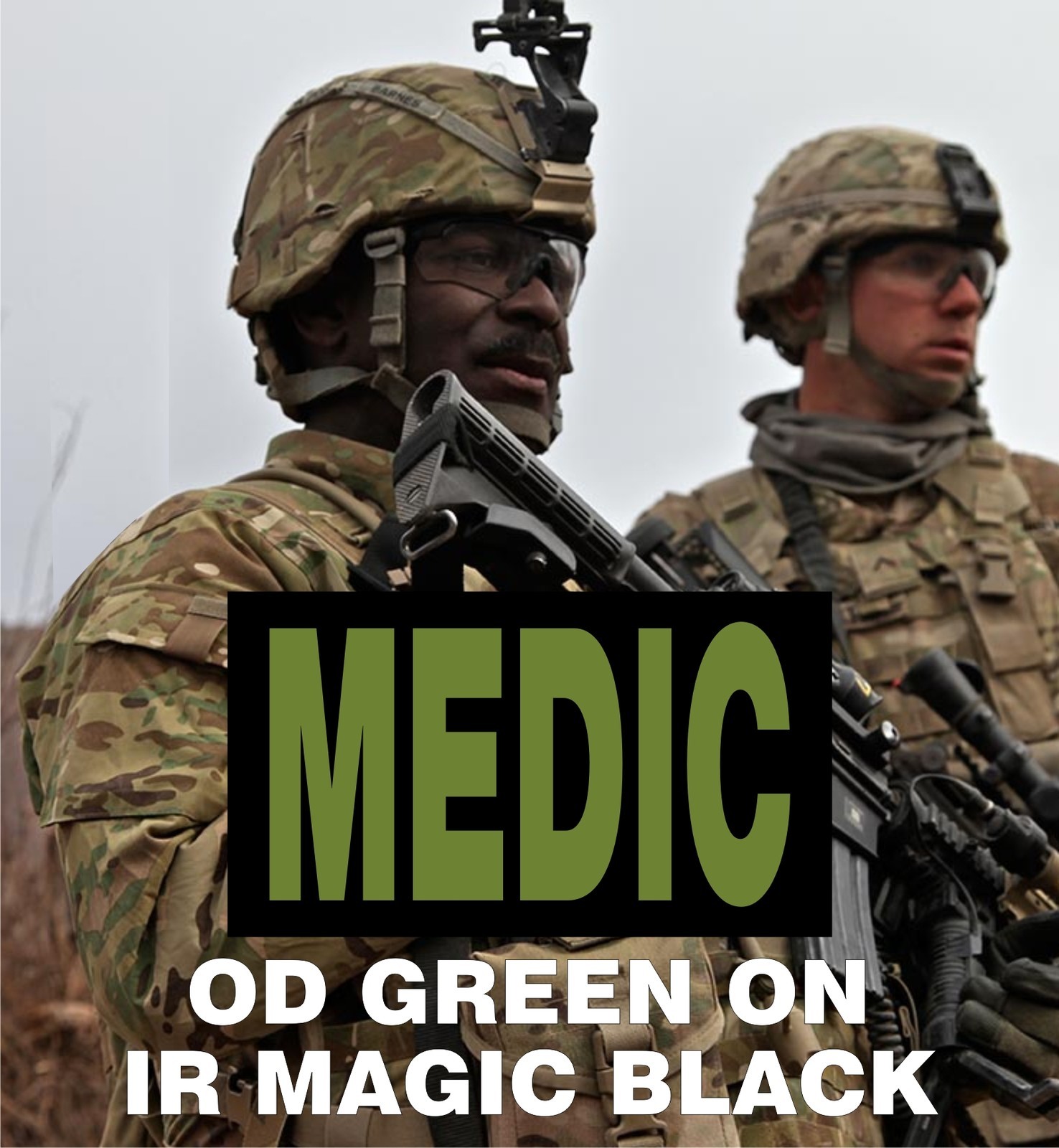 MEDIC OD GREEN ON MB IR PATCH 3.5"X2" SOLASX WITH VELCRO® BRAND FASTENER