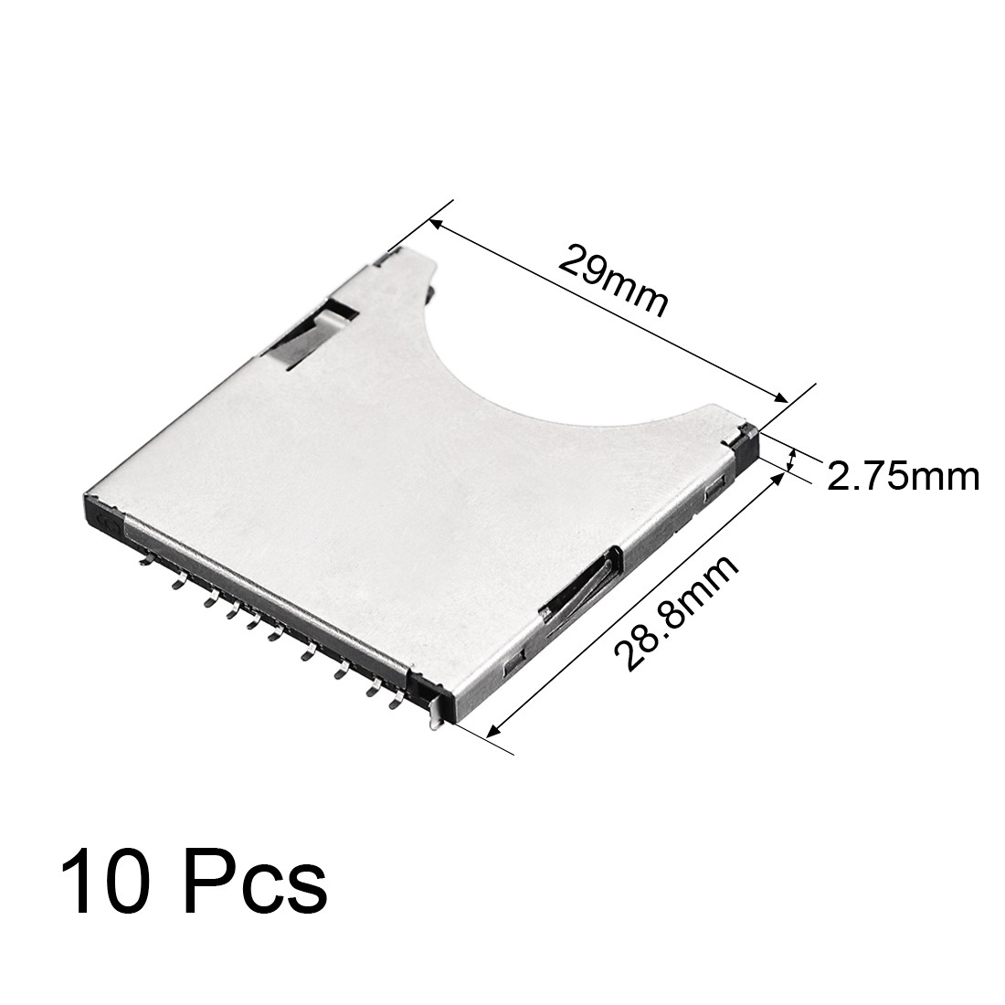 SD Memory Card Socket Holder Spring Loaded Push Type 10 Pin 10pcs