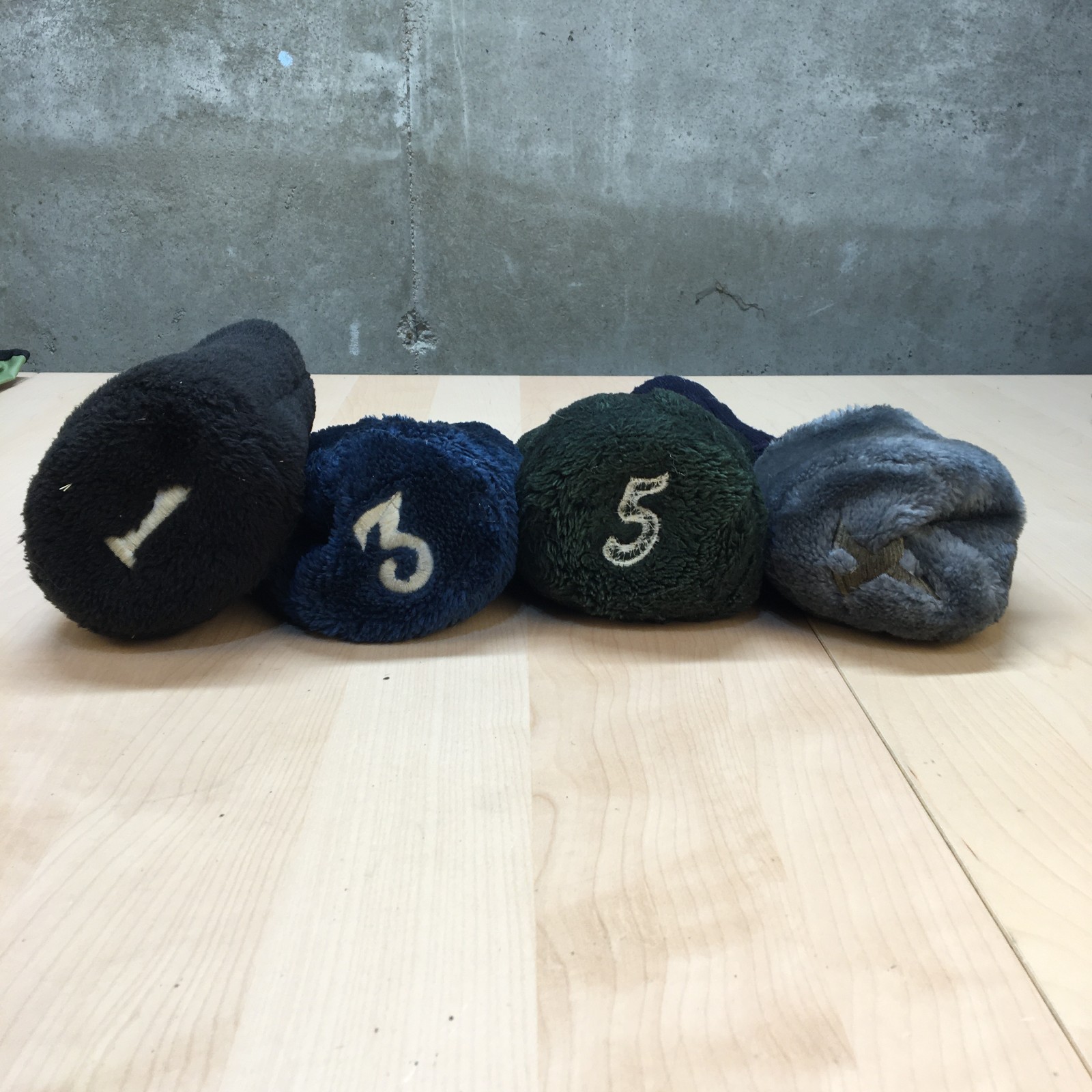 Vintage Plush Golf Club Headcover Lot Driver 1 3 5 X Multicolor Black Blue Green