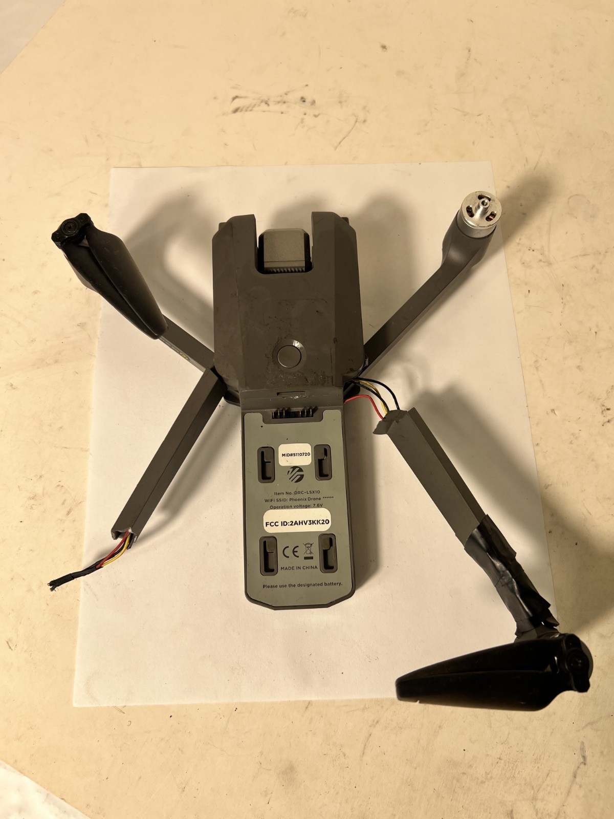 Vivitar VTI Phoenix Foldable HD Camera Drone DRC-LSX10 UNTESTED No Bat Read 1847