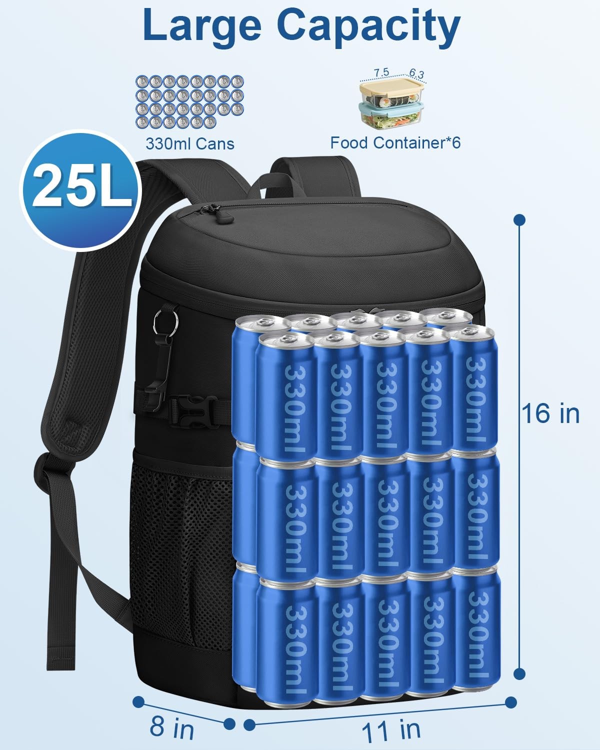 Cooler Backpack Insulated Waterproof30 Cans Backpack Coolers Leakproof Lunch ...