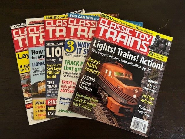 Lot of 5 Classic Toy Trains  Magazines Oct Nov, Dec 2005, Jan 2006, & Nov 2012