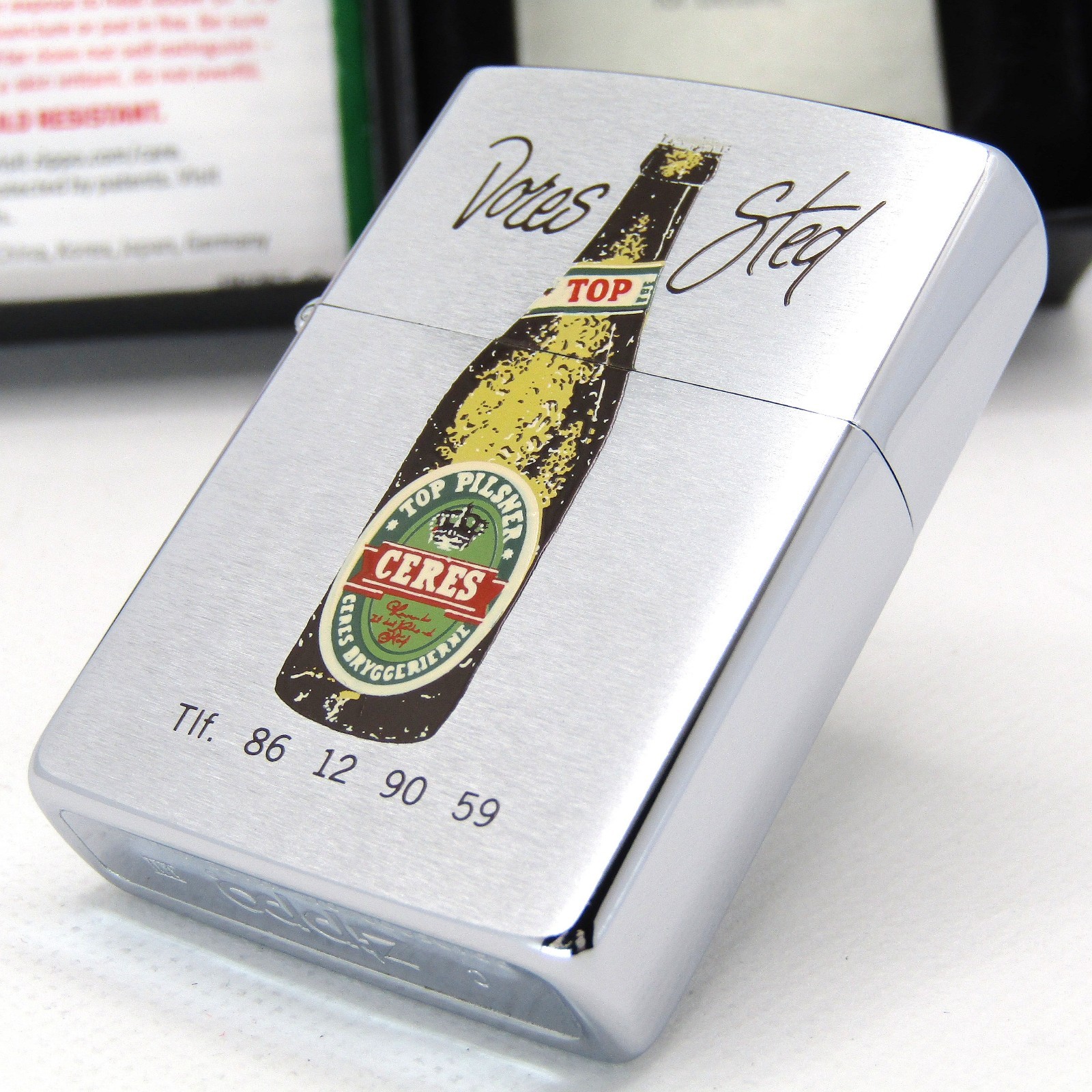 Denmark Ceres Beer Zippo Oil Lighter 1991 Mint Rare