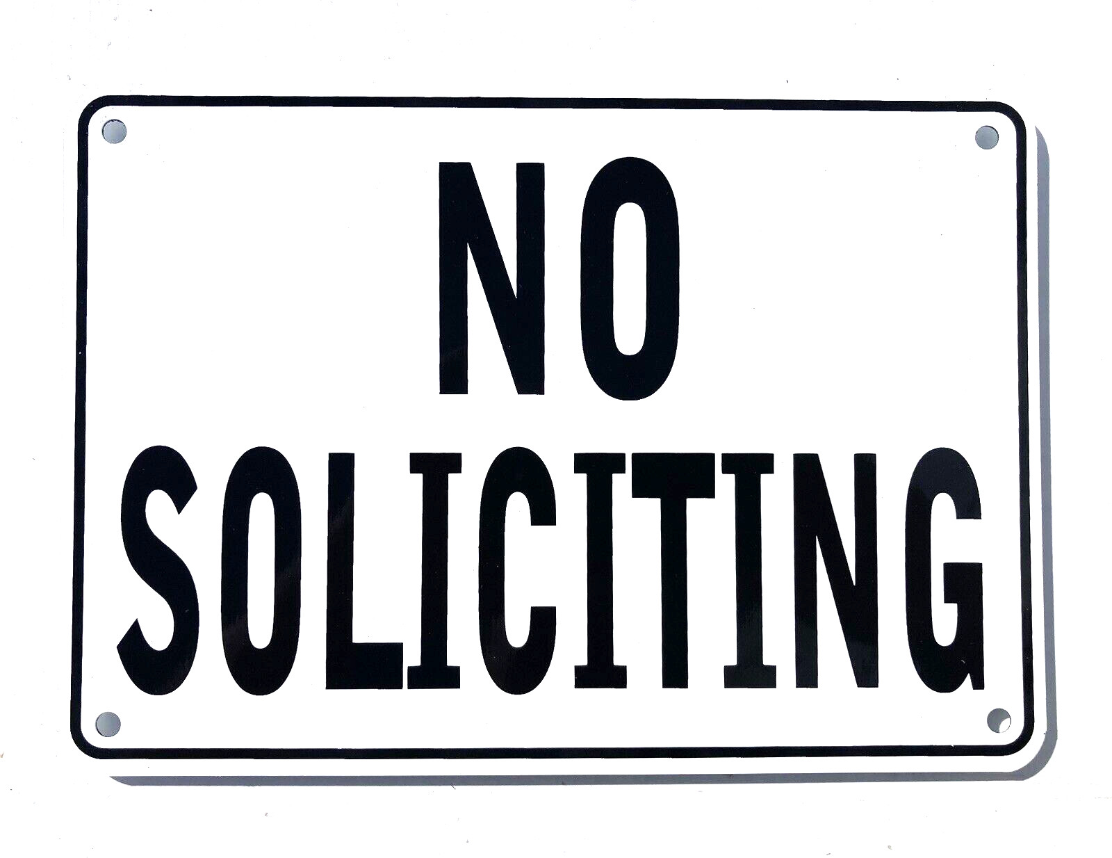 "NO SOLICITING" Warning Sign  - Heavy Weight Aluminum with Easy to Read Text