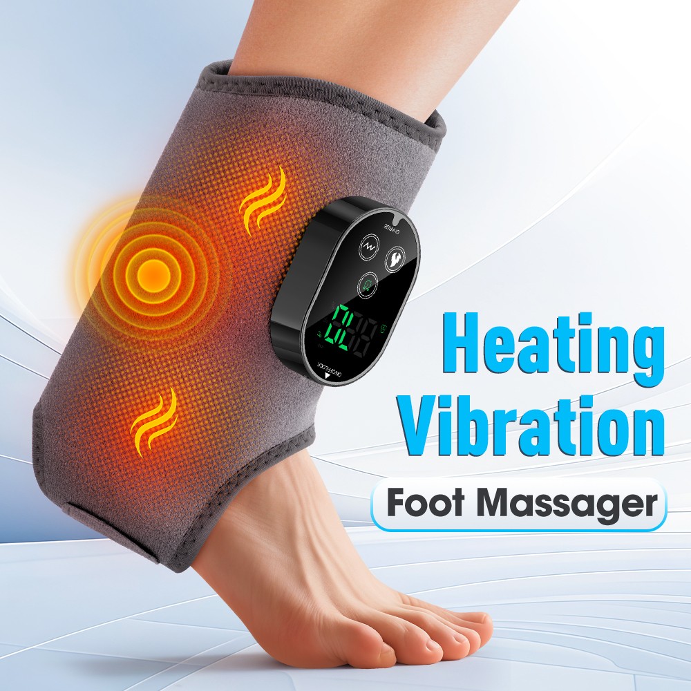 2x Red Light Therapy Ankle Massager Pain Relief 6Heating 3 Vibration Modes/Timer