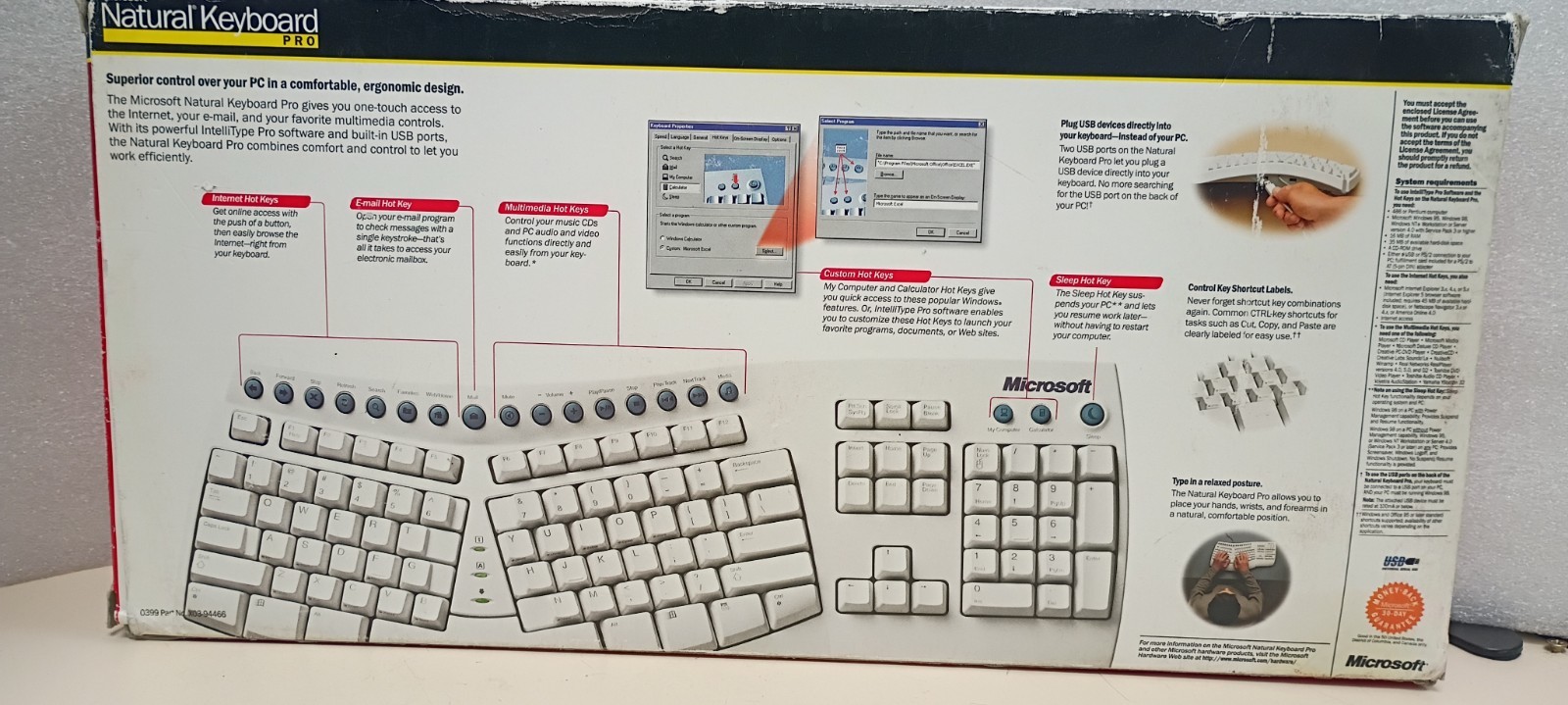 Vintage Microsoft Natural Pro Ergonomic USB PS/2 Keyboard Barely used