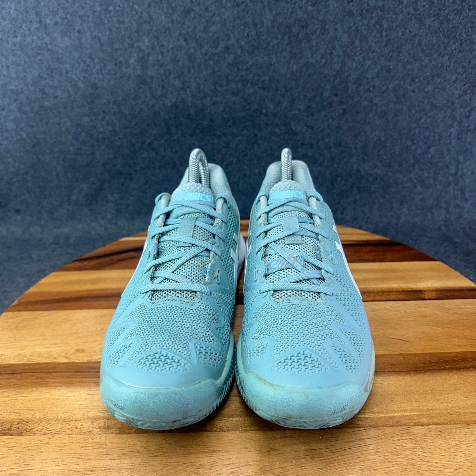 Asics Gel-Resolution 8 Clay Womens Tennis Shoes Green 1042A072 Sneakers Sz 8.5