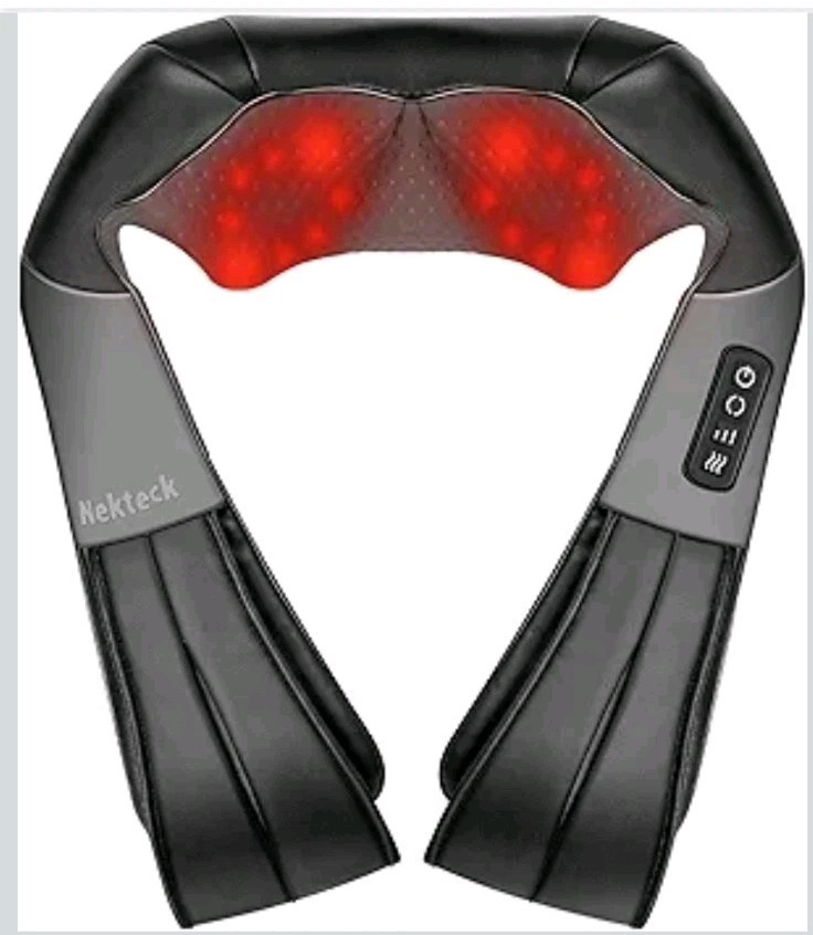 Nekteck Shiatsu Neck Massager with Heat for Pain Relief Deep Tissue, Open Box