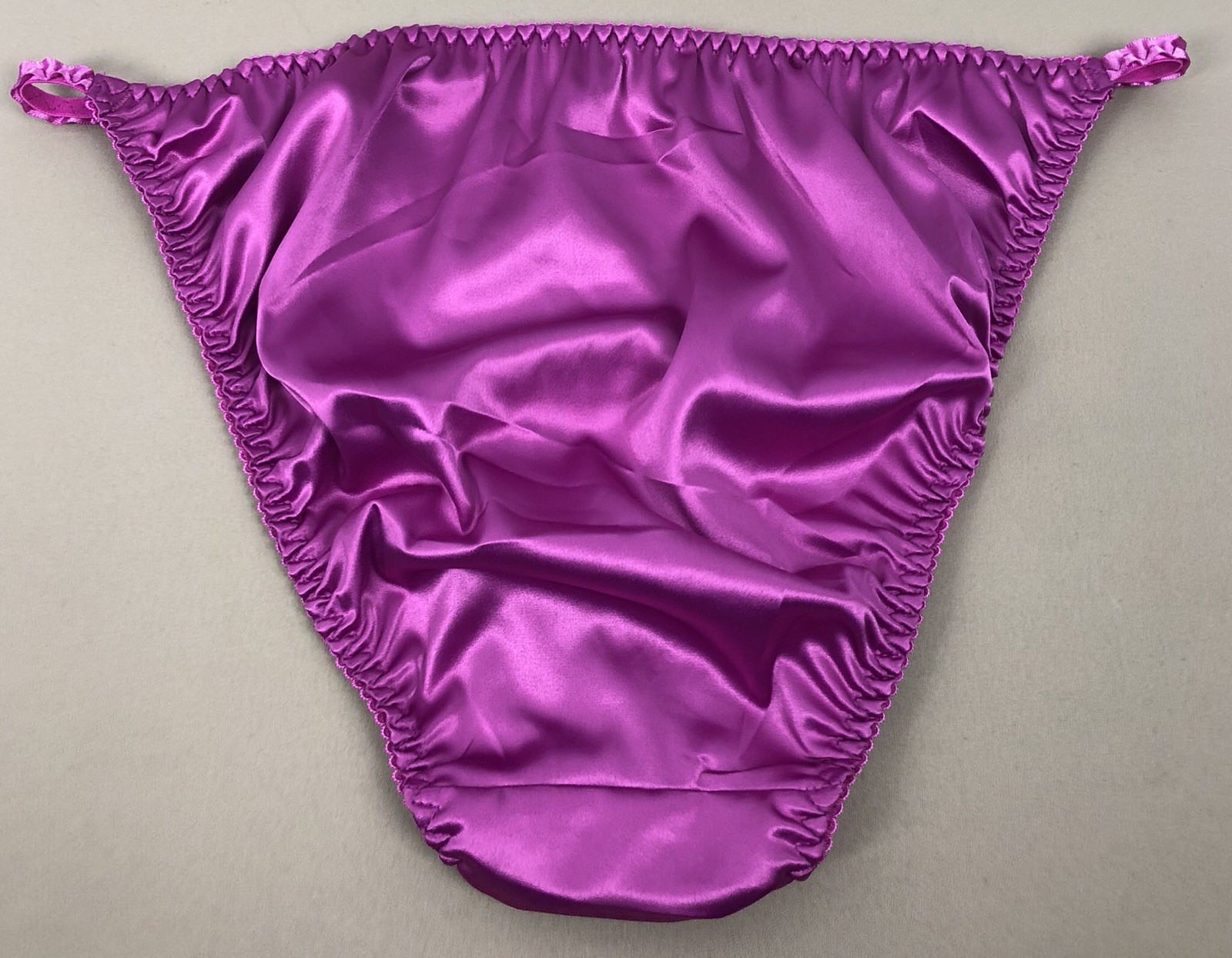 Satin String Panty Magenta M