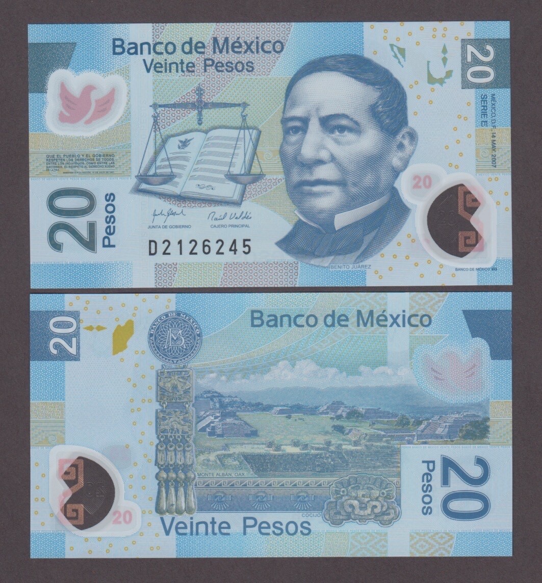MEXICO P.122c. 20 PESOS 2007 SERIE  E UNC   YYY WE COMBINE      2503