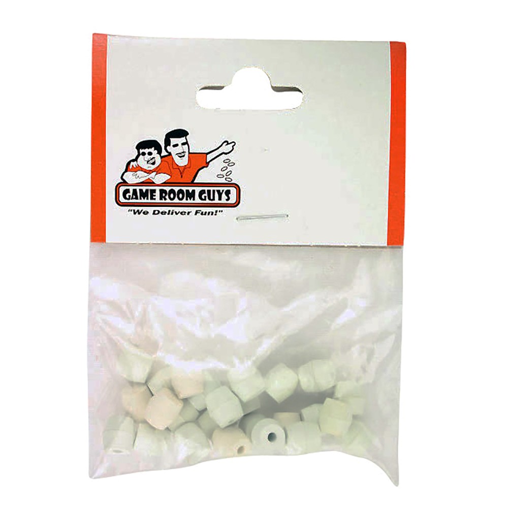 Pinball Machine Playfield Post Caps - Rubber - White - Set of 25