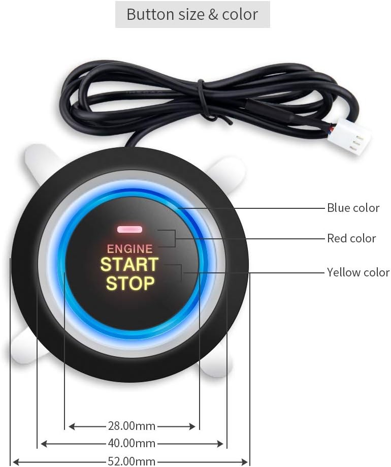 12V Cars Ignition Switch RFID Engine Start Push Button Keyless Entry Starter Kit