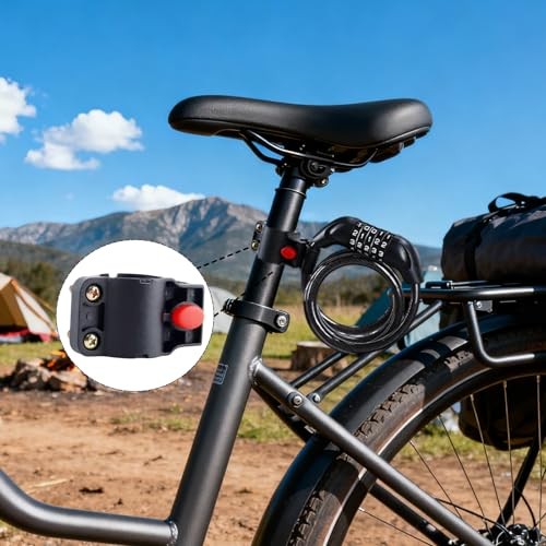 Universal Bike Lock Holder Mount - 3PCS Adjustable U-Lock Frame Bracket for
