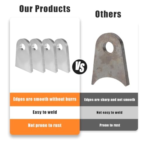 4-Pack Heavy-Duty Weld-On Shock Tabs,Universal Mounting Brackets with 1/2"