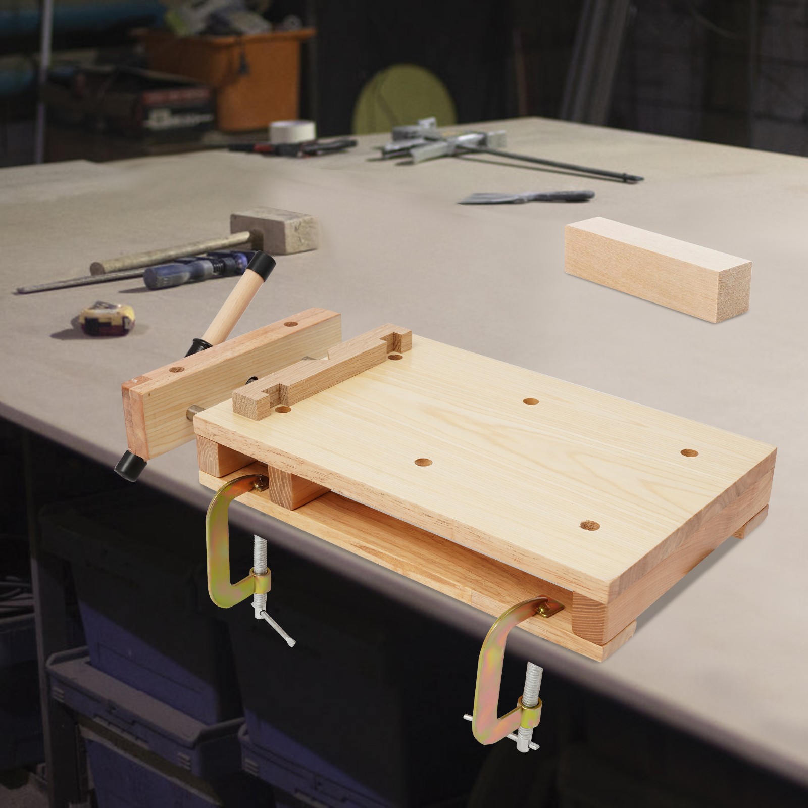 Woodworking Bench, Woodworking Bench with C-Type Clips 20-28cm/7.87-11.02in