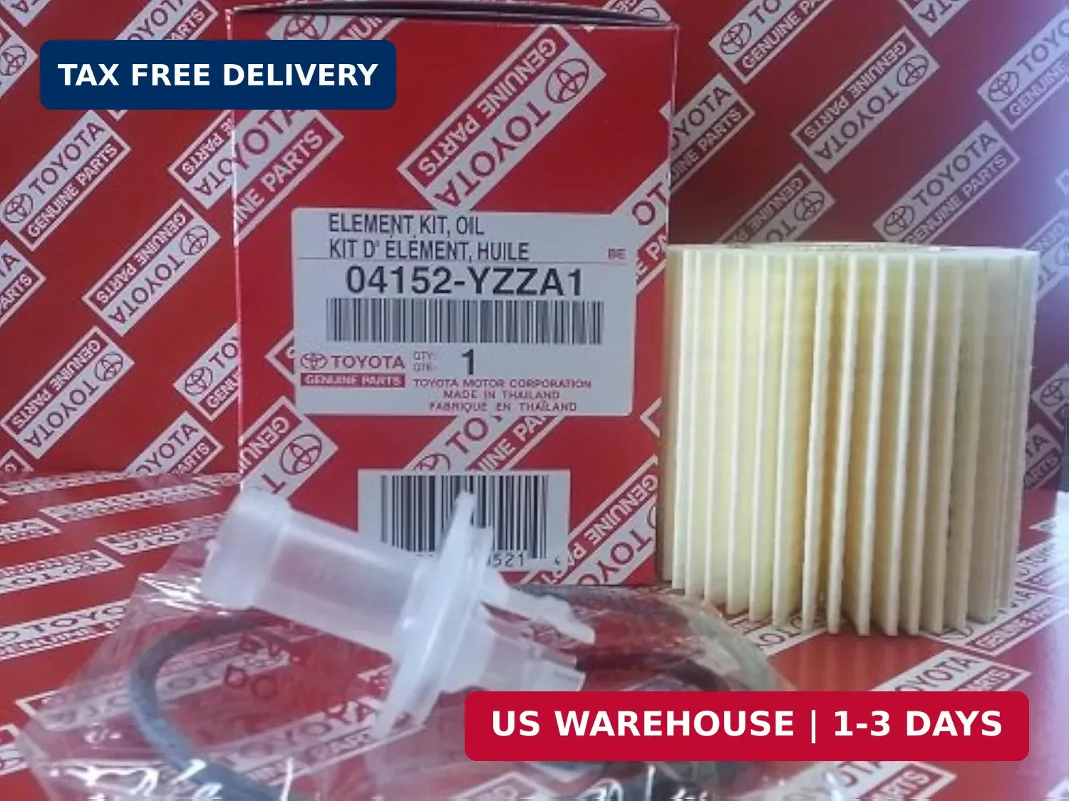 Genuine OEM Lexus Toyota 04152-Yzza1 Oil Filters + Drain Plug Gaskets - Set Of 5