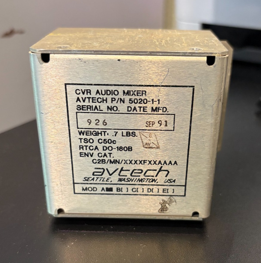5020-1-1 - Avtech CVR Audio Mixer - As Removed