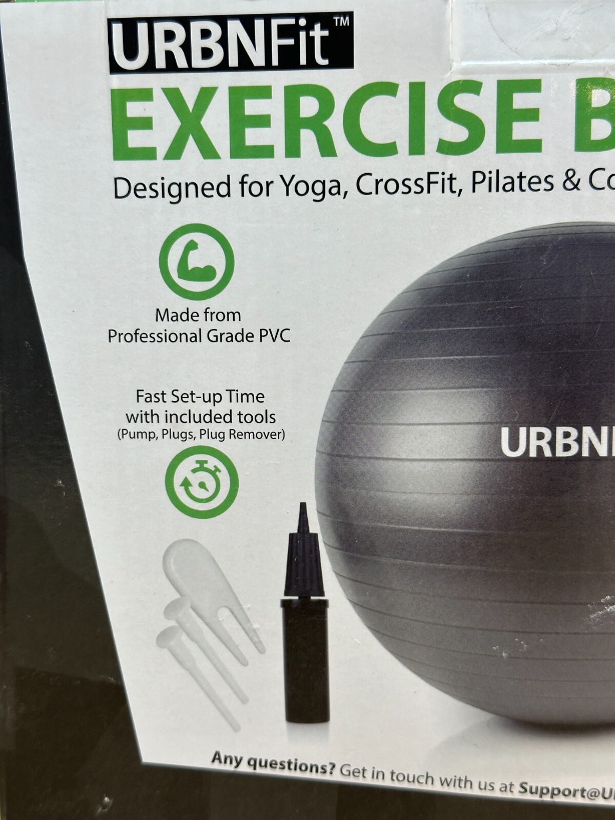URBNFit Exercise Ball (65 cm) for Stability & Yoga - Workout Guide