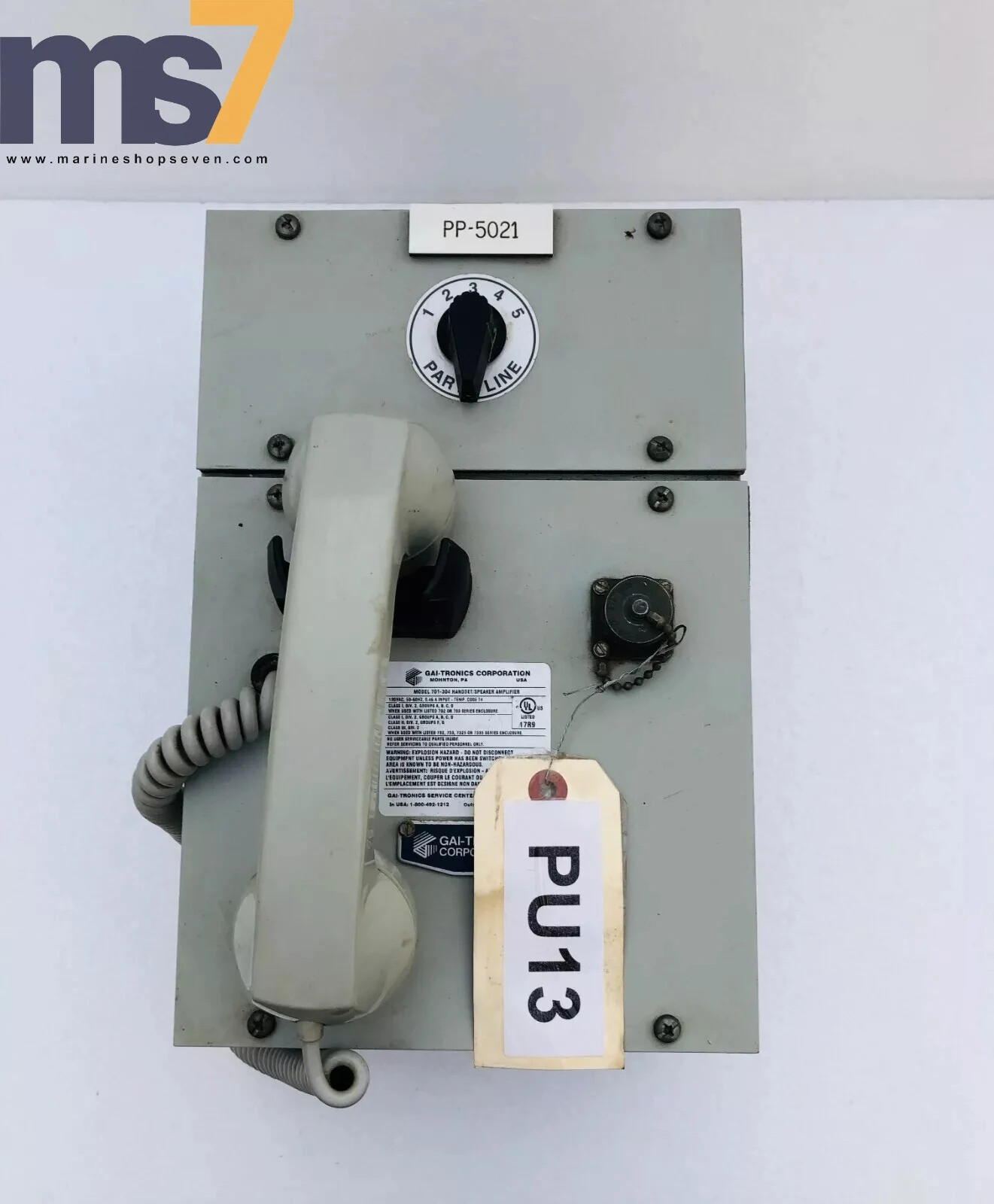 GAI-TRONICS 701-304 HANDSET/ SPEAKER AMPLIFIER 120 VAC 50-60 HZ #12
