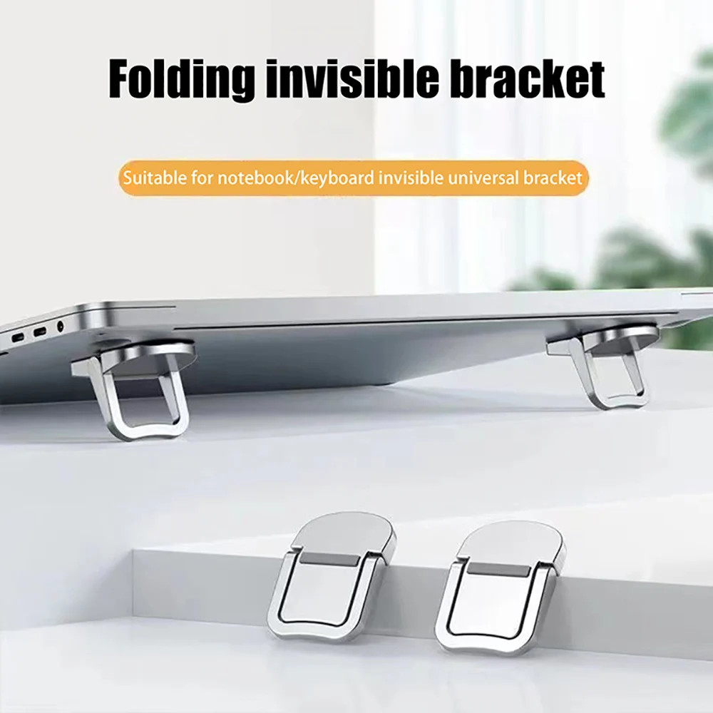 2Pcs Mini Foldable Laptop Stand Self Adhesive Adjustable Cooling Riser MacBook