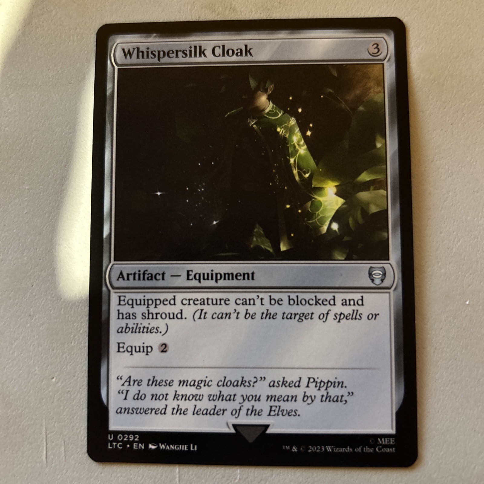 Whispersilk Cloak LTC 292 NM LOTR Lord Of The Rings