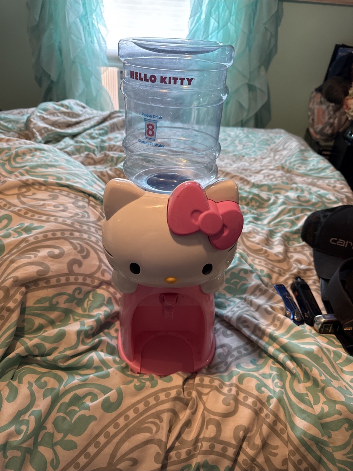 Hello Kitty Pink and White Water Dispenser Mini Drink Cooler Vintage 64oz