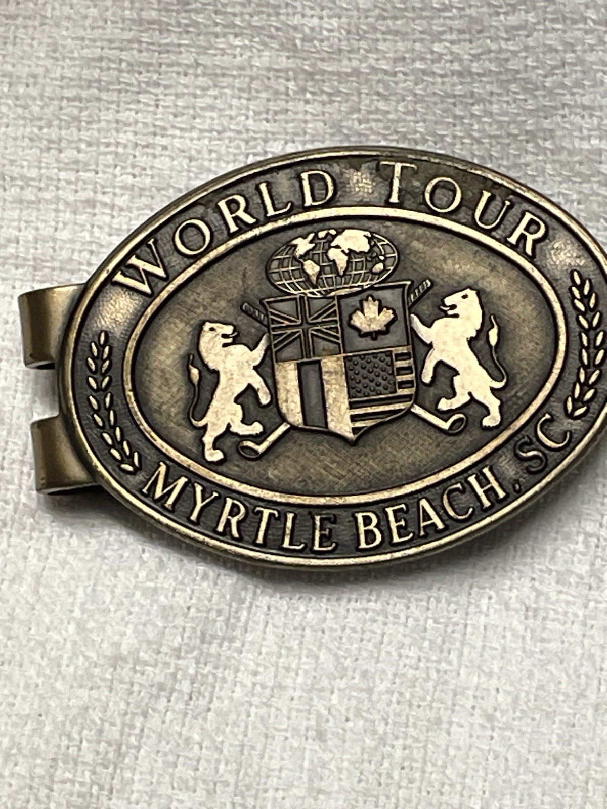 Brass Money Clip Golf  Myrtle Beach Proclip  Men’s World Tour